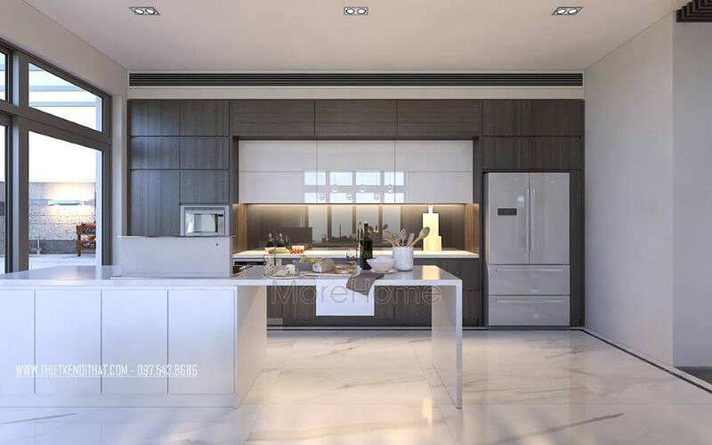 Trang trí nội thất phòng bếp hiện đại, đẹp, sang trọng cho nhà phố, biệt thự. Thiết kế phòng bếp đẹp và sang trọng