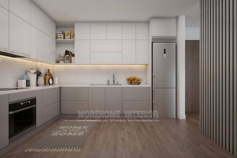 Trang trí nội thất phòng bếp đơn giản, đáp ứng công năng